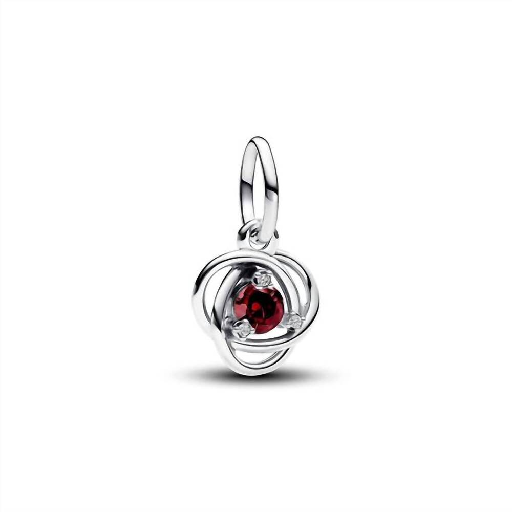 NEW PANDORA women's eternity circle dangle charm in red